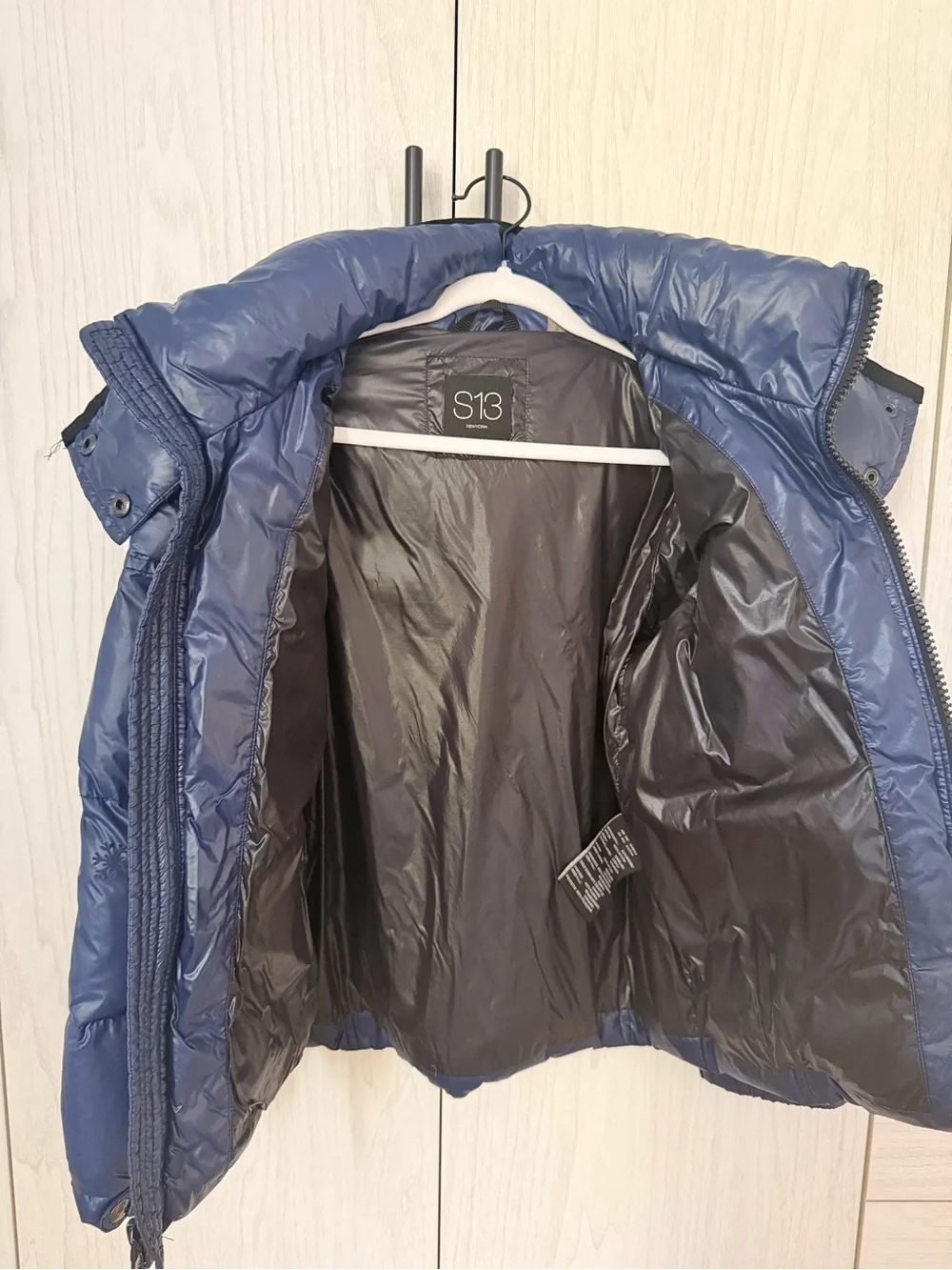 Children's Navy Puffer Jacket with Hood